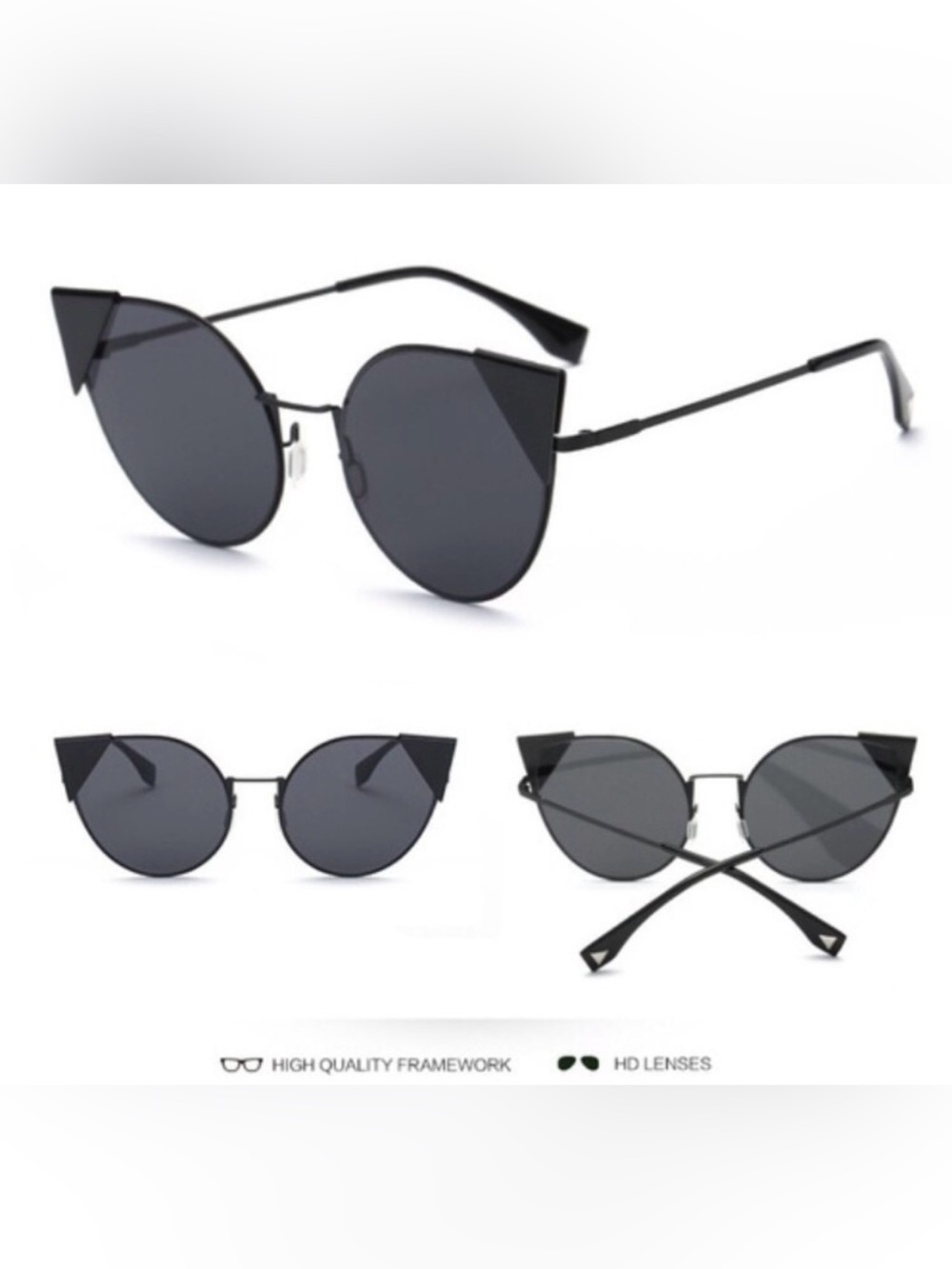 Black Cat Eye Fashion Sunglasses